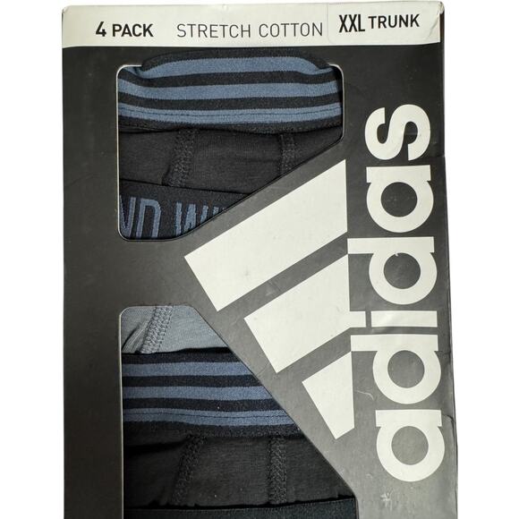 Adidas Men’s Core Cotton Trunk Underwear 4-Pack XXL 46-48 Black Grey Stretch - Picture 11 of 12